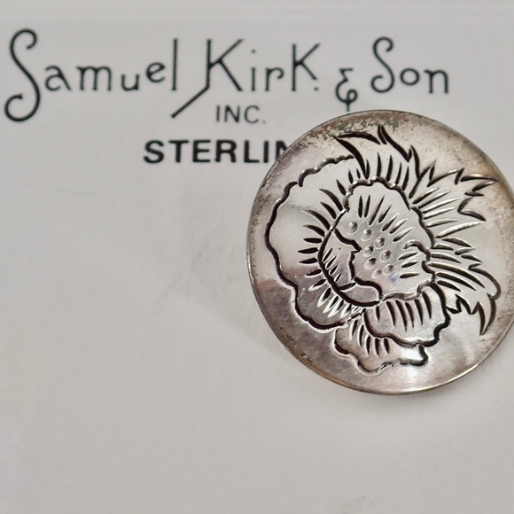 Samual Kirk & Son Sterling Silver Poppy Hat Lapel Pin 26-8 New 2.25" Long - Picture 11 of 15